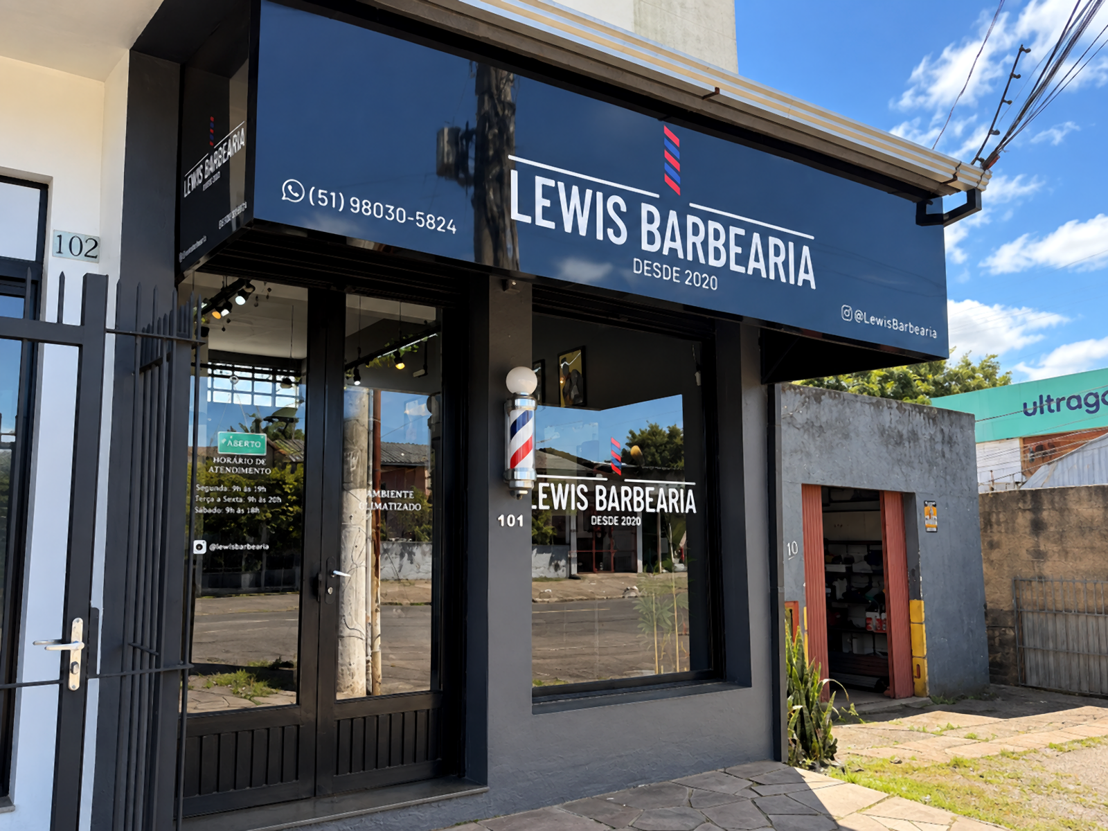 Fachada da Lewis Barbearia